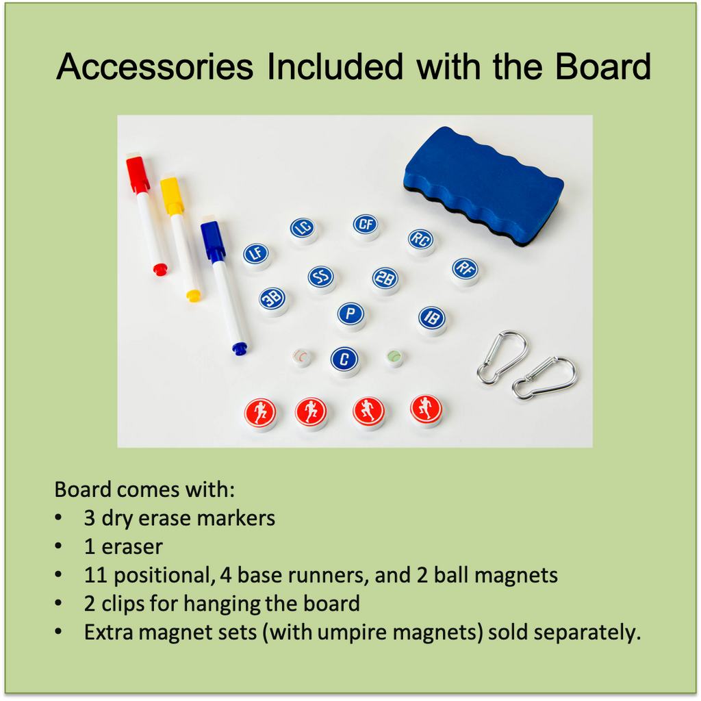 Baseball Double Sided Board for Coaches 15x10.5 with Markers