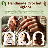 Bigfoot Emotional Support Crochet Doll - Funny Positive Crochet Animals - Mini Yeti Plush with Encouragement Card - Sasquatch Handmade Crochet Positive Gifts for Women, Men, and Teens